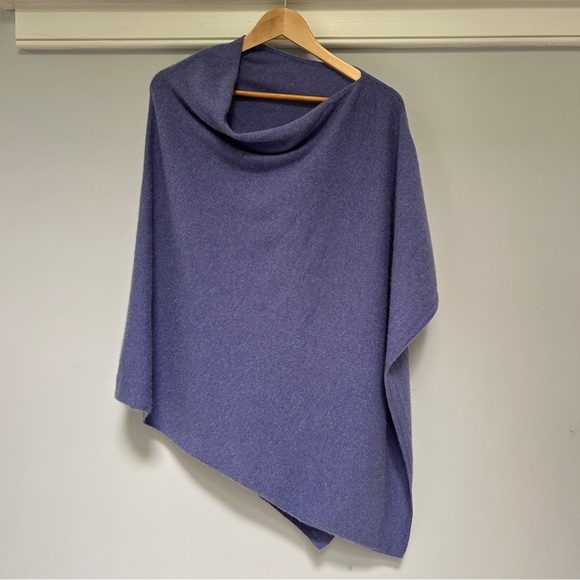 Alashan Lavender Cashmere Poncho Sweater Draped Dress Topper Shawl pashmina wrap - Picture 3 of 11